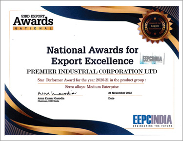 EEPCINDIA Certificate of Excellence 2020-21